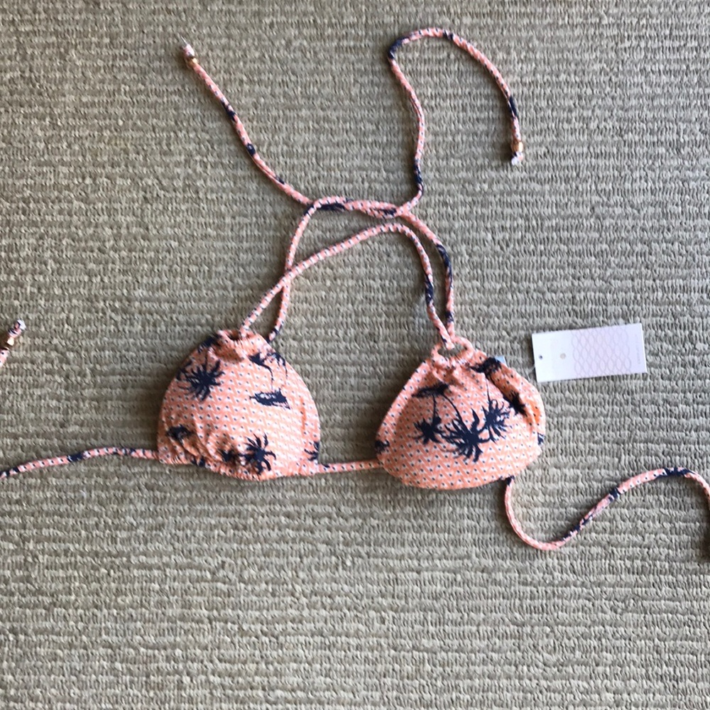 Eberjey palm print bikini top sz M